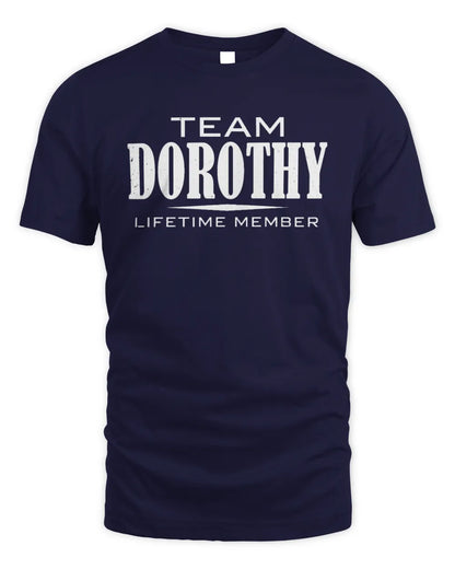 DOROTHY BL62-K4-128 - Personalized “Team NAME Lifetime Member” - Unisex Standard T-Shirt - Navy