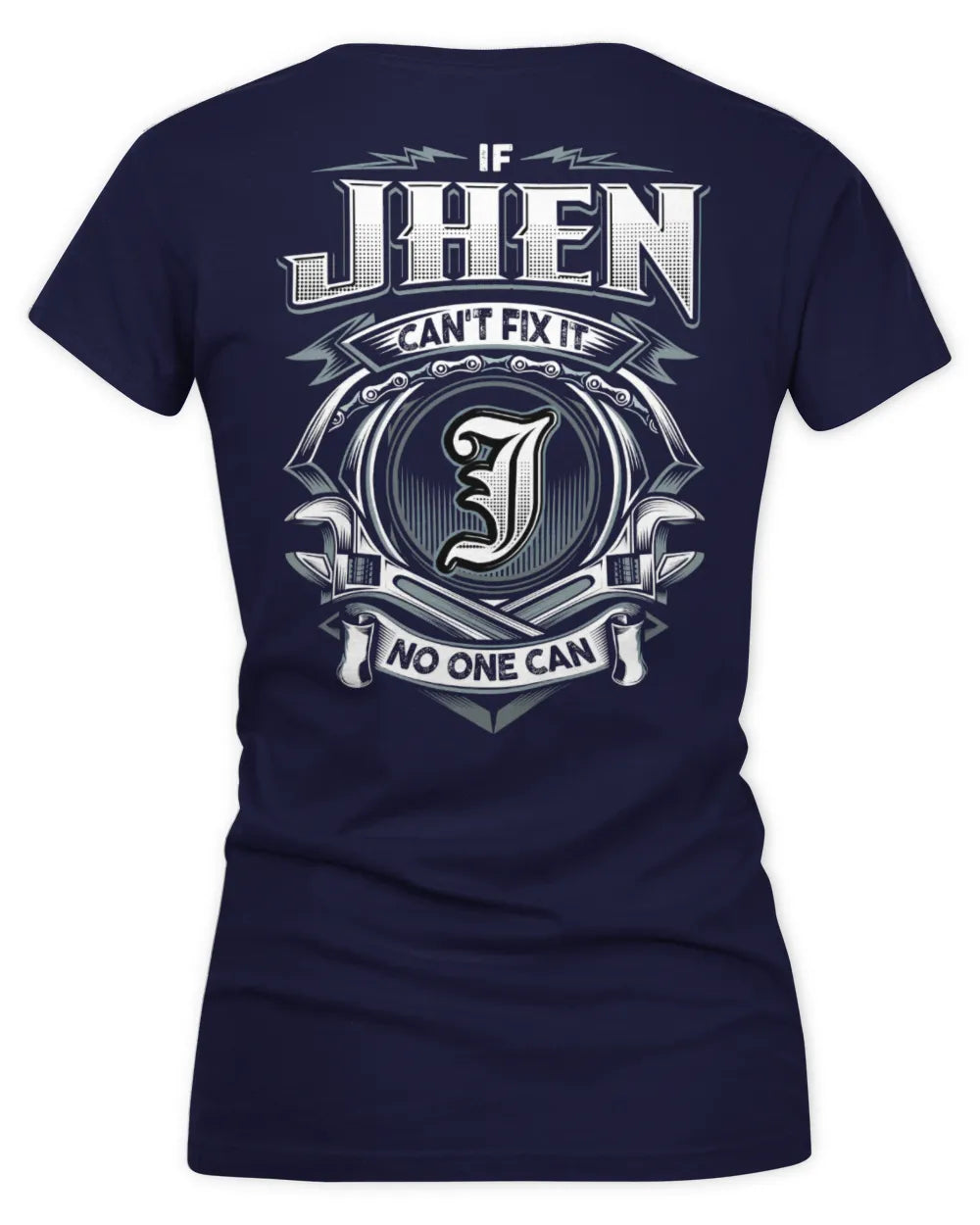 JHEN AP81-K4-626 - Personalized Ahmed Quote Apparel “If Ahmed Can't Fix It, No One Can” - Women's V-Neck T-Shirt - Navy