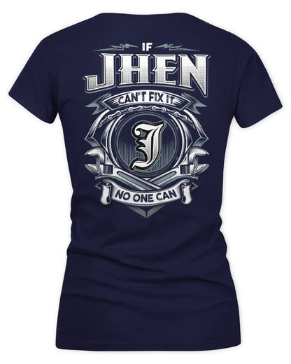 JHEN AP81-K4-626 - Personalized Ahmed Quote Apparel “If Ahmed Can't Fix It, No One Can” - Women's V-Neck T-Shirt - Navy