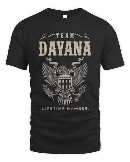 DAYANA TP06-K82 – Personalized Classic Style Apparel “Team NAME Lifetime Member” - Unisex Standard T-Shirt - Black