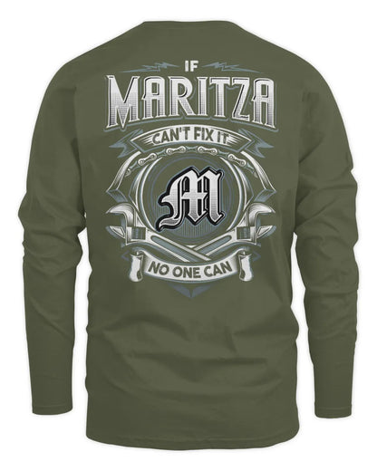 MARITZA AP81-K4-626 - Personalized Ahmed Quote Apparel “If Ahmed Can't Fix It, No One Can” - Men's Long Sleeved T-Shirt - Military Green
