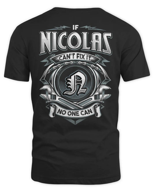 NICOLAS AP81-K4-626 - Personalized Ahmed Quote Apparel “If Ahmed Can't Fix It, No One Can” - Unisex Standard T-Shirt - Black