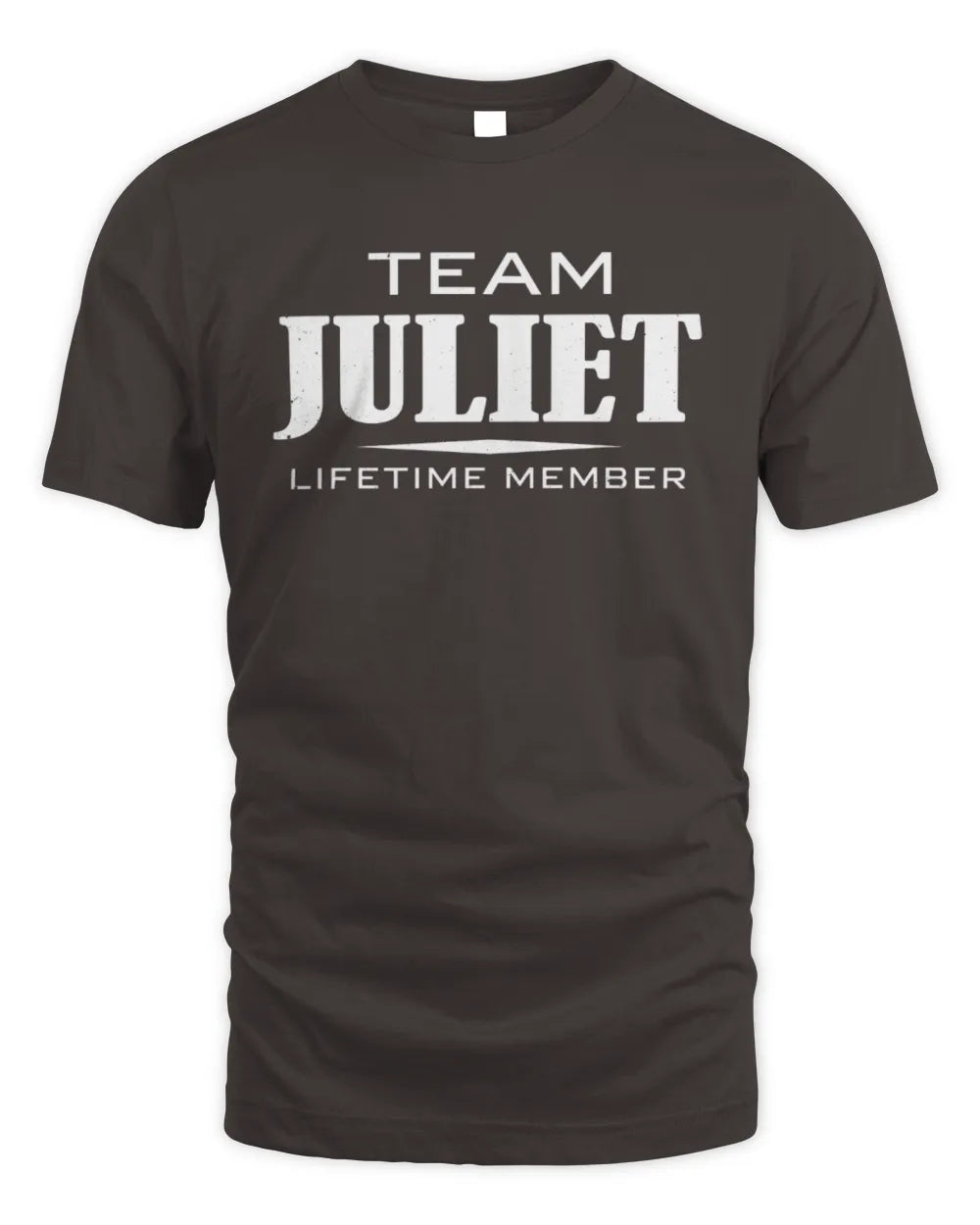 JULIET BL62-K4-128 - Personalized “Team NAME Lifetime Member” - Unisex Standard T-Shirt - Dark Chocolate