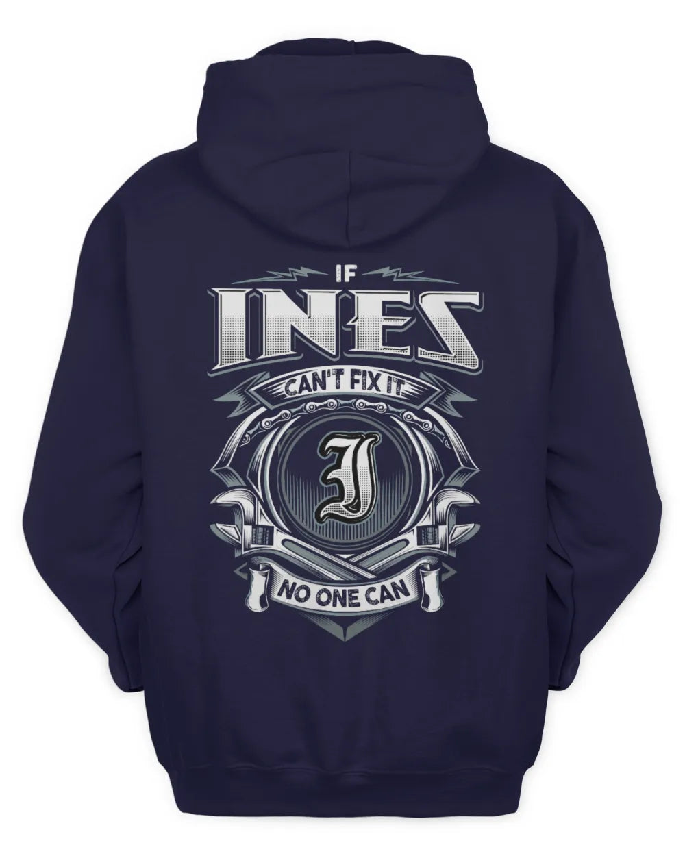 INES AP81-K4-626 - Personalized Ahmed Quote Apparel “If Ahmed Can't Fix It, No One Can” - Unisex Hoodie - Navy