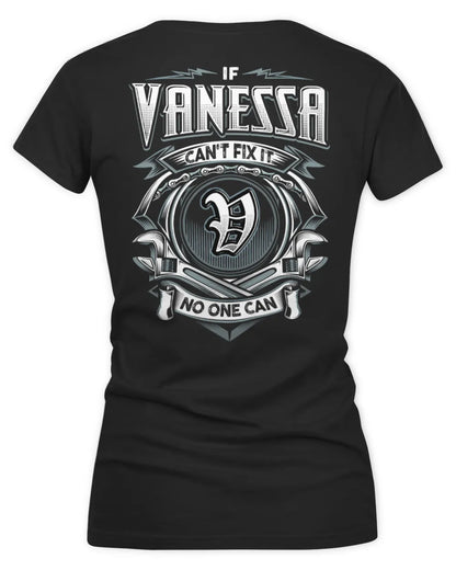 VANESSA AP81-K4-626 - Personalized Ahmed Quote Apparel “If Ahmed Can't Fix It, No One Can” - Women's V-Neck T-Shirt - Black