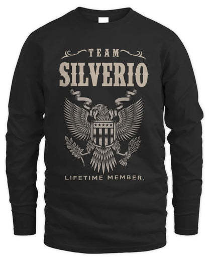 SILVERIO TP06-K82 – Personalized Classic Style Apparel “Team NAME Lifetime Member” - Men's Long Sleeved T-Shirt - Black