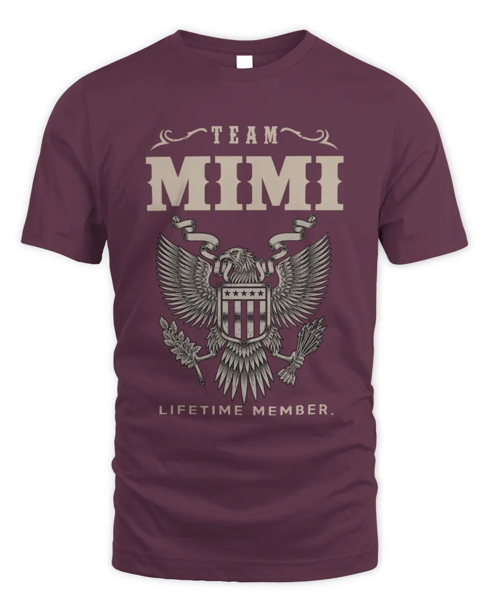 MIMI TP06-K82 – Personalized Classic Style Apparel “Team NAME Lifetime Member” - Unisex Standard T-Shirt - Maroon