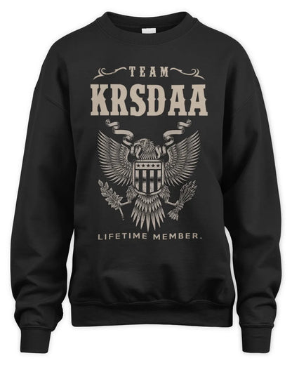 KRSDAA TP06-K82 – Personalized Classic Style Apparel “Team NAME Lifetime Member” - Unisex Sweatshirt - Black