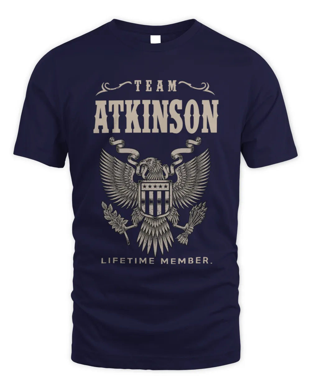 ATKINSON TP06-K82 – Personalized Classic Style Apparel “Team NAME Lifetime Member” - Unisex Standard T-Shirt - Navy