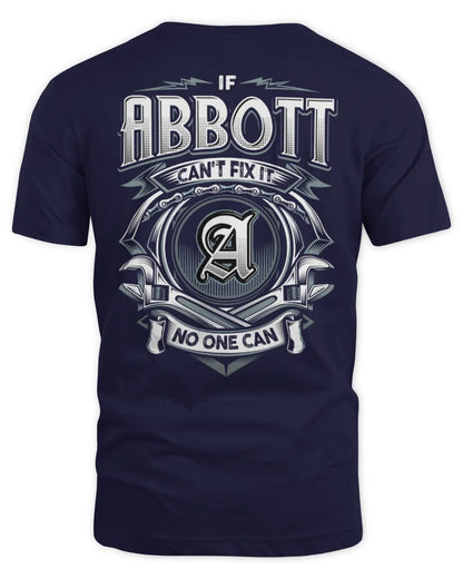 ABBOTT AP81-K4-626 - Personalized Ahmed Quote Apparel “If Ahmed Can't Fix It, No One Can” - Unisex Standard T-Shirt - Navy