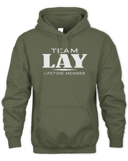 LAY BL62-K4-128 - Personalized “Team NAME Lifetime Member” - Unisex Hoodie - Military Green
