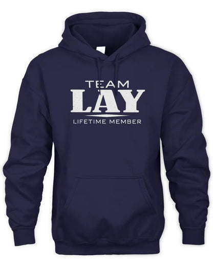 LAY BL62-K4-128 - Personalized “Team NAME Lifetime Member” - Unisex Hoodie - Navy