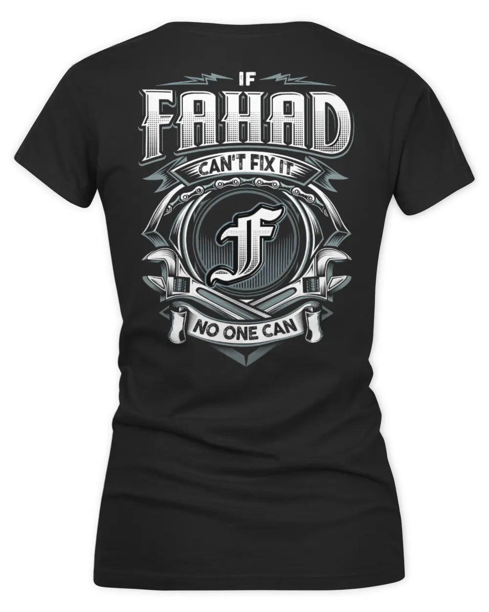 FAHAD AP81-K4-626 - Personalized Ahmed Quote Apparel “If Ahmed Can't Fix It, No One Can” - Women's V-Neck T-Shirt - Black