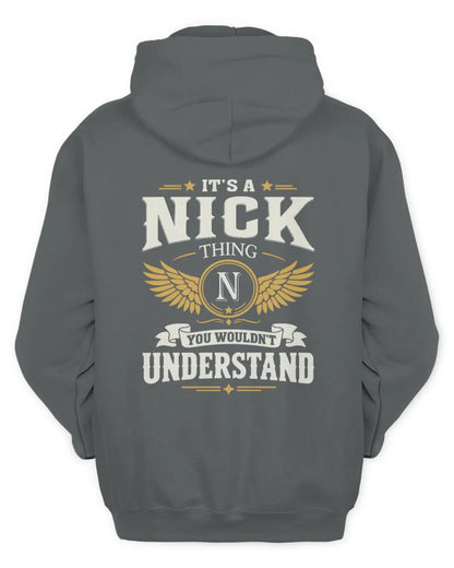 NICK KT06-M008 It’s a [NAME] Thing – You Wouldn’t Understand | Personalized Vintage T-Shirt - Unisex Hoodie - Charcoal