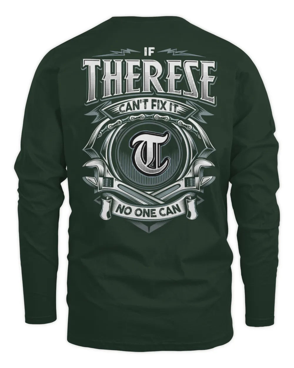 THERESE AP81-K4-626 - Personalized Ahmed Quote Apparel “If Ahmed Can't Fix It, No One Can” - Men's Long Sleeved T-Shirt - Forest Green