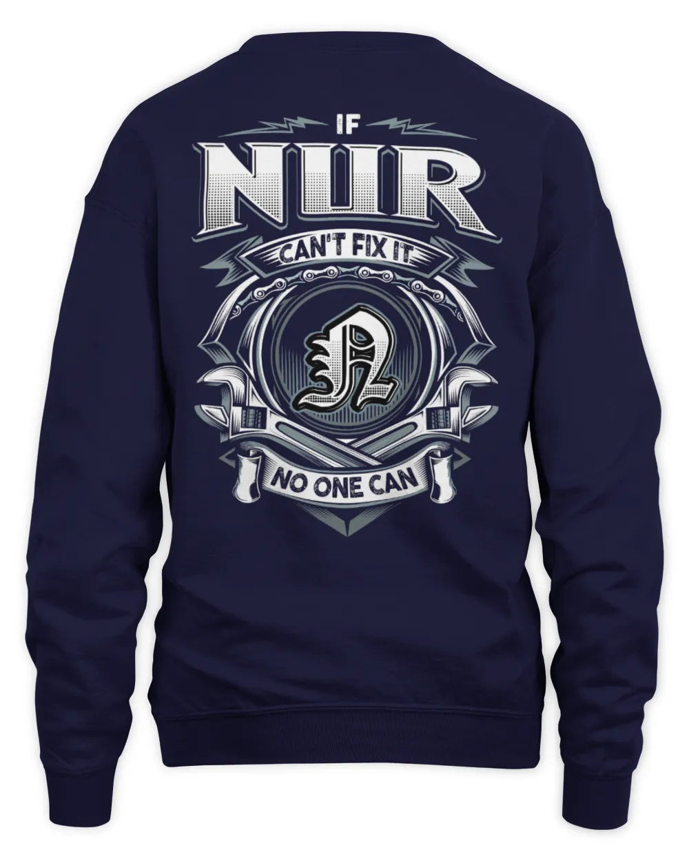 NUR AP81-K4-626 - Personalized Ahmed Quote Apparel “If Ahmed Can't Fix It, No One Can” - Unisex Sweatshirt - Navy