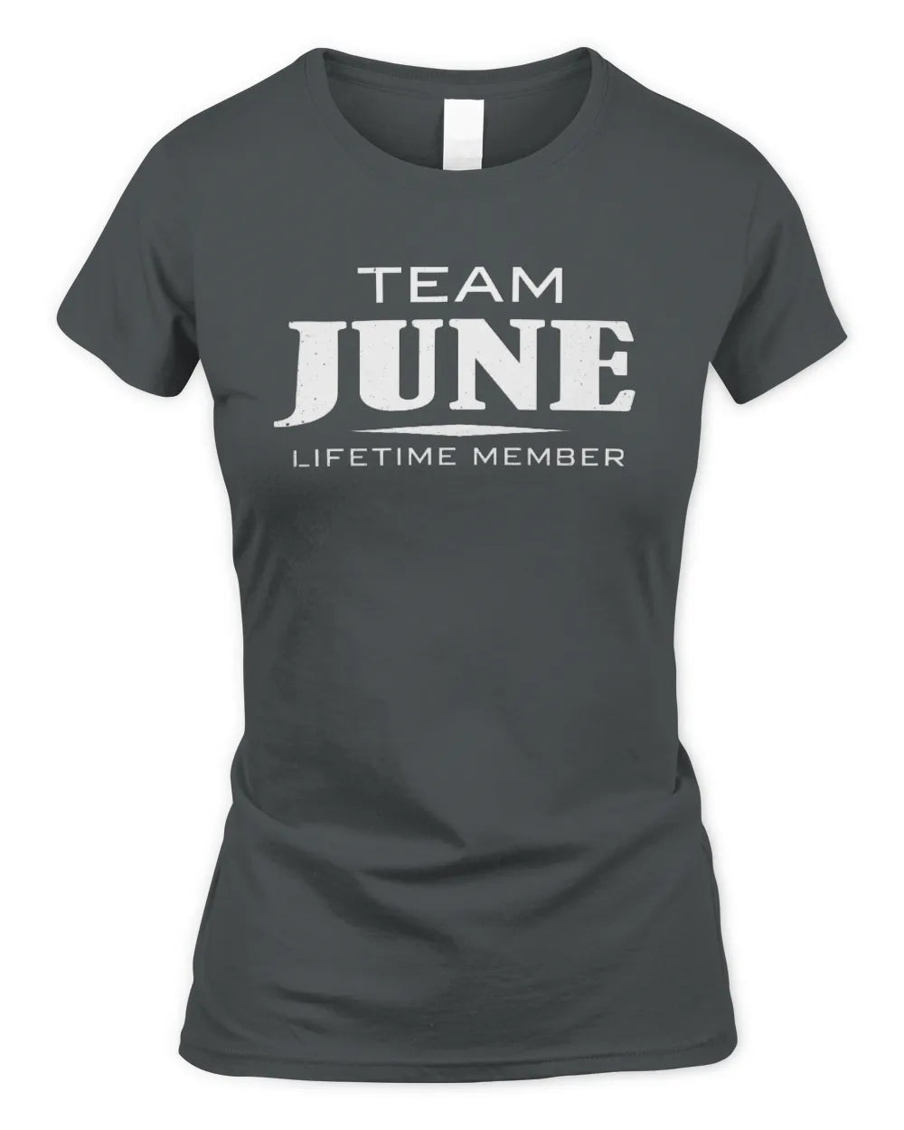 JUNE BL62-K4-128 - Personalized “Team NAME Lifetime Member” - Women's Standard T-Shirt - Charcoal