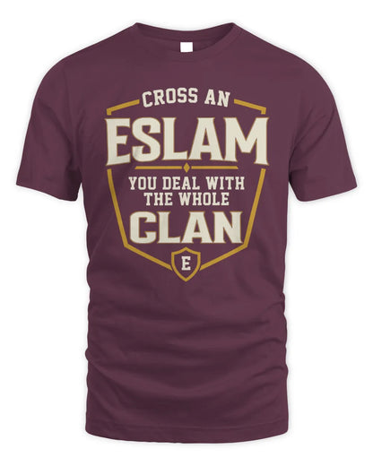 ESLAM NT1-K008 Cross A/An NAME, You Deal With the Whole Clan | Personalized Vintage T-Shirt - Unisex Standard T-Shirt - Maroon