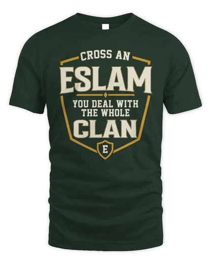 ESLAM NT1-K008 Cross A/An NAME, You Deal With the Whole Clan | Personalized Vintage T-Shirt - Unisex Standard T-Shirt - Forest Green