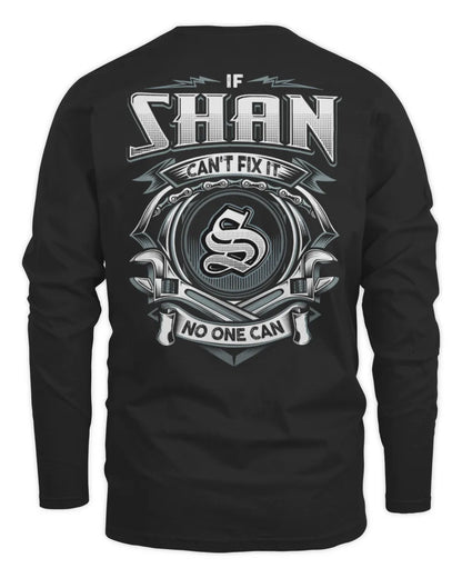 SHAN AP81-K4-626 - Personalized Ahmed Quote Apparel “If Ahmed Can't Fix It, No One Can” - Men's Long Sleeved T-Shirt - Black