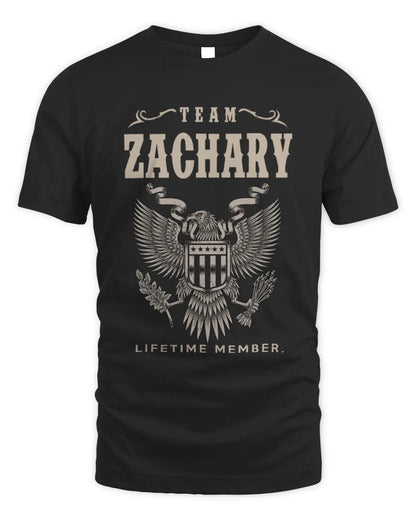 ZACHARY TP06-K82 – Personalized Classic Style Apparel “Team NAME Lifetime Member” - Unisex Standard T-Shirt - Black