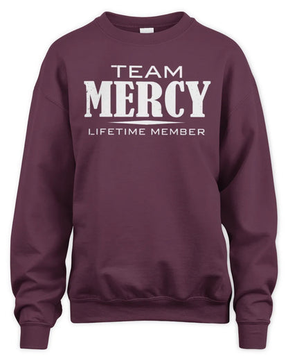 MERCY BL62-K4-128 - Personalized “Team NAME Lifetime Member” - Unisex Sweatshirt - Maroon