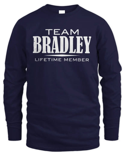 BRADLEY BL62-K4-128 - Personalized “Team NAME Lifetime Member” - Men's Long Sleeved T-Shirt - Navy