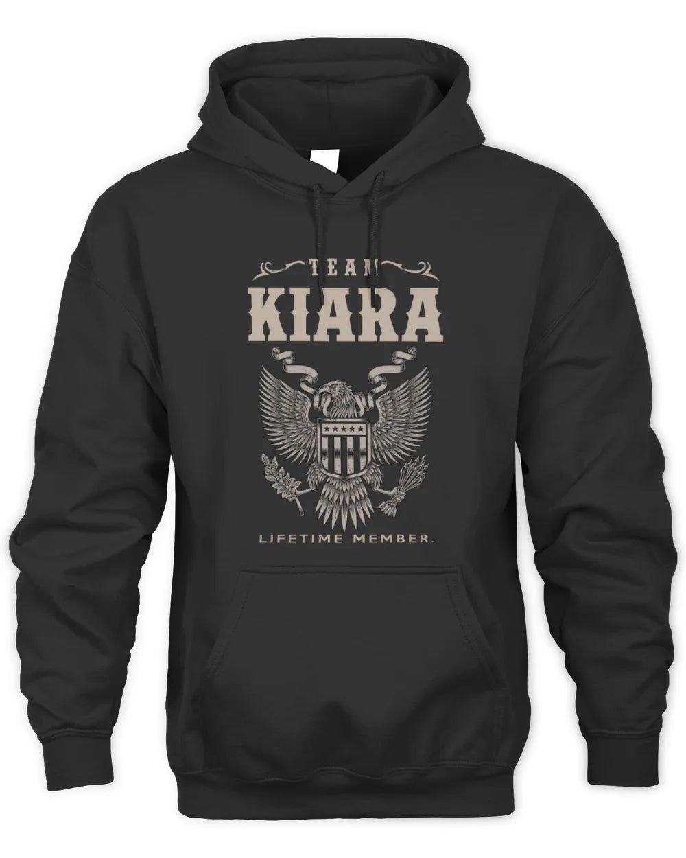 KIARA TP06-K82 – Personalized Classic Style Apparel “Team NAME Lifetime Member” - Unisex Hoodie - Black