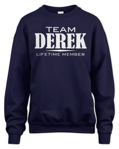 DEREK BL62-K4-128 - Personalized “Team NAME Lifetime Member” - Unisex Sweatshirt - Navy