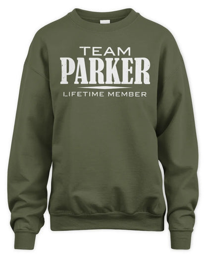 PARKER BL62-K4-128 - Personalized “Team NAME Lifetime Member” - Unisex Sweatshirt - Military Green