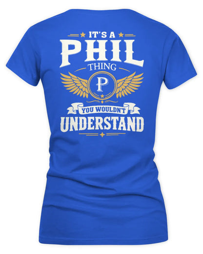 PHIL KT06-M008 It’s a [NAME] Thing – You Wouldn’t Understand | Personalized Vintage T-Shirt - Women's V-Neck T-Shirt - Royal