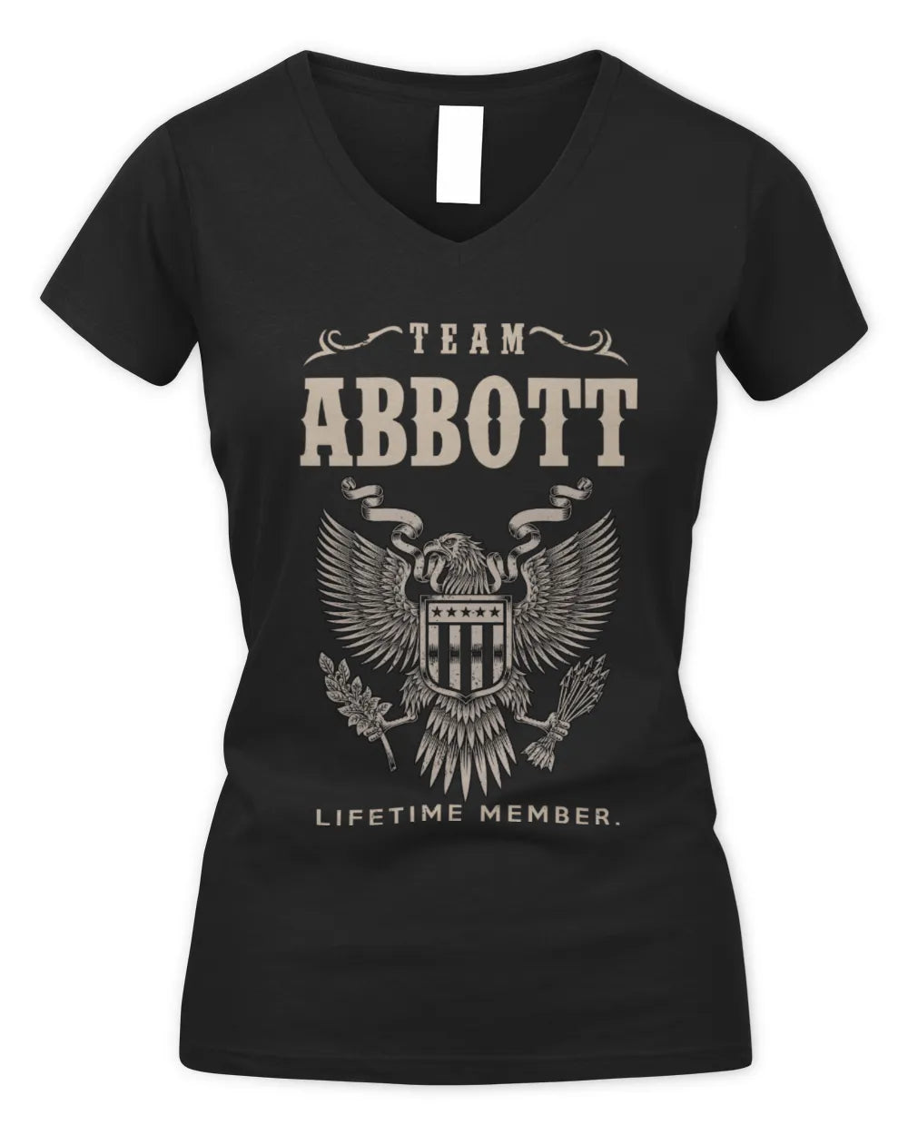 ABBOTT TP06-K82 – Personalized Classic Style Apparel “Team NAME Lifetime Member” - Women's V-Neck T-Shirt - Black