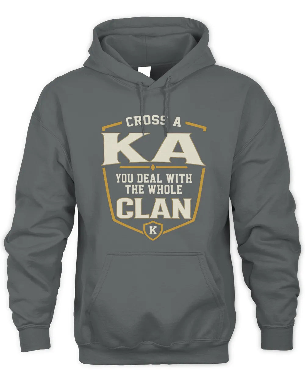 KA NT1-K008 Cross A/An NAME, You Deal With the Whole Clan | Personalized Vintage T-Shirt - Unisex Hoodie - Charcoal
