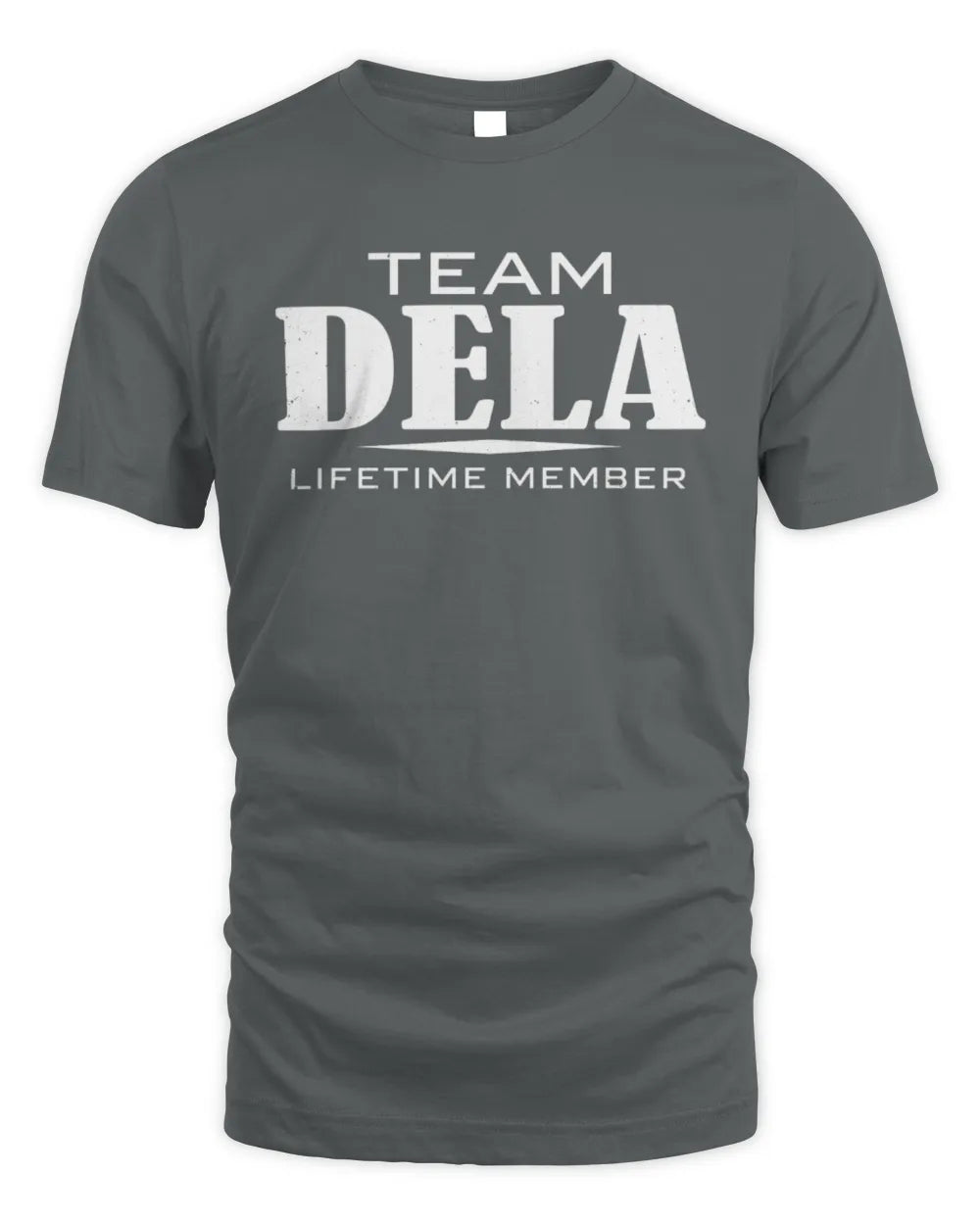 DELA BL62-K4-128 - Personalized “Team NAME Lifetime Member” - Unisex Standard T-Shirt - Charcoal
