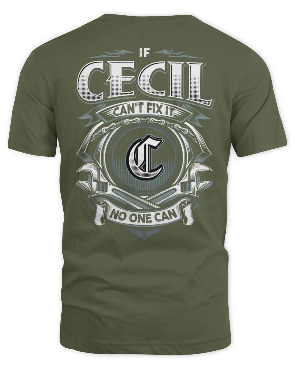 CECIL AP81-K4-626 - Personalized Ahmed Quote Apparel “If Ahmed Can't Fix It, No One Can” - Unisex Standard T-Shirt - Military Green