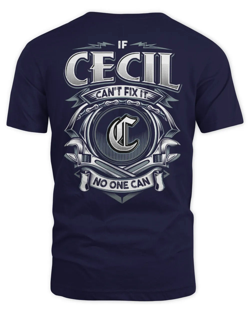 CECIL AP81-K4-626 - Personalized Ahmed Quote Apparel “If Ahmed Can't Fix It, No One Can” - Unisex Standard T-Shirt - Navy