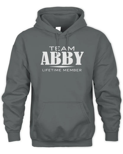 ABBY BL62-K4-128 - Personalized “Team NAME Lifetime Member” - Unisex Hoodie - Charcoal