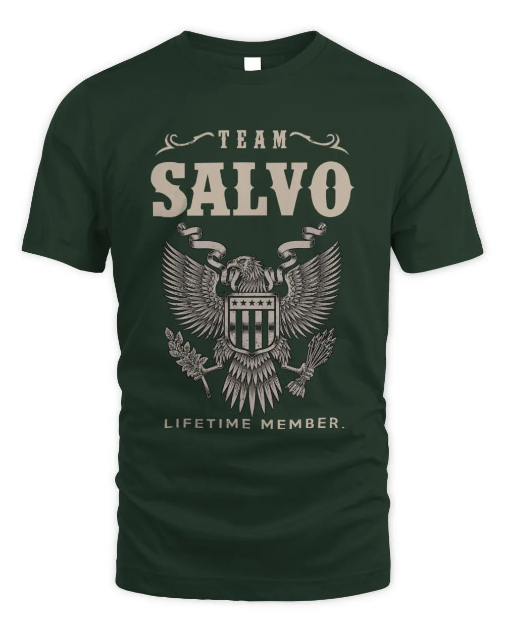SALVO TP06-K82 – Personalized Classic Style Apparel “Team NAME Lifetime Member” - Unisex Standard T-Shirt - Forest Green