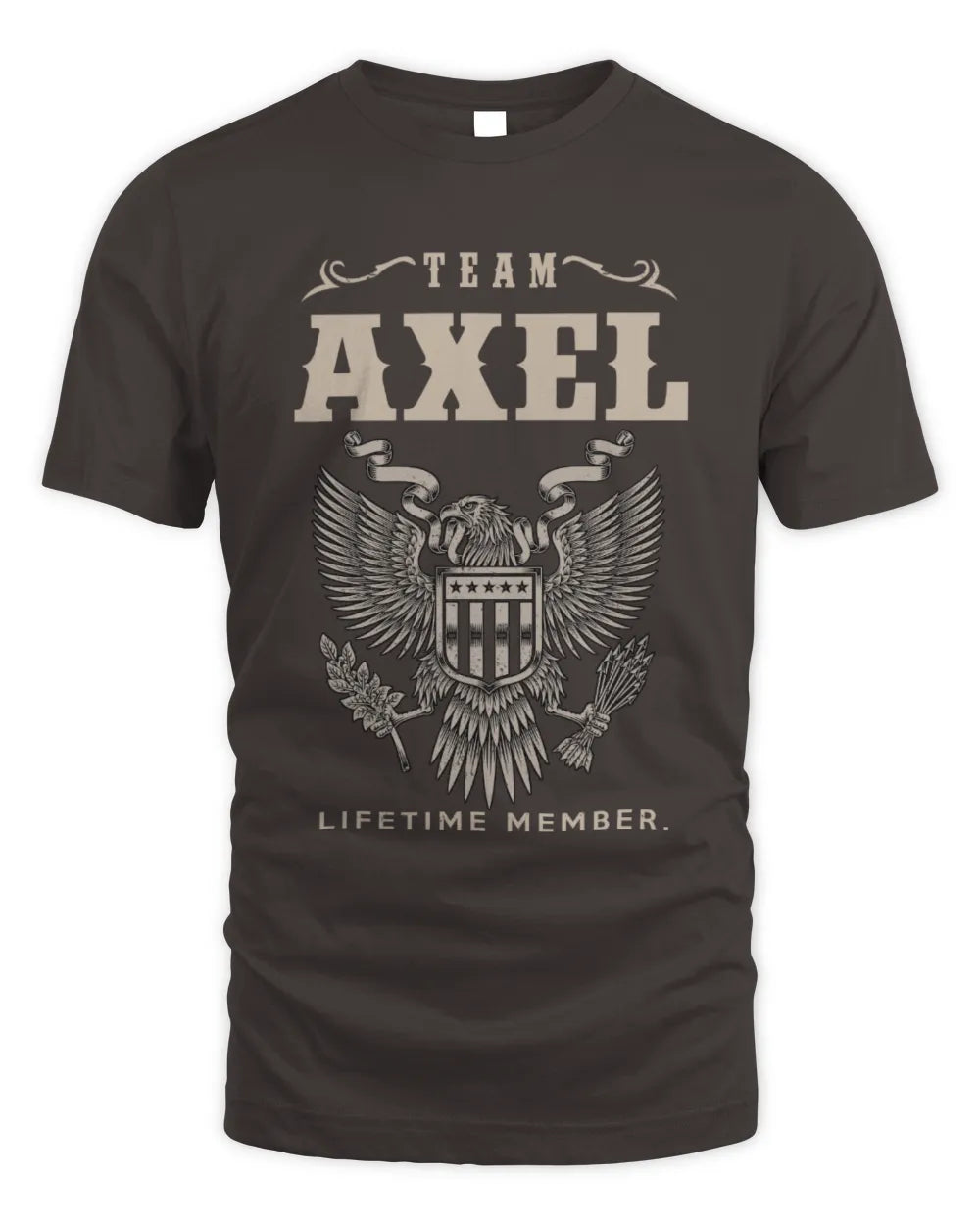 AXEL TP06-K82 – Personalized Classic Style Apparel “Team NAME Lifetime Member” - Unisex Standard T-Shirt - Dark Chocolate