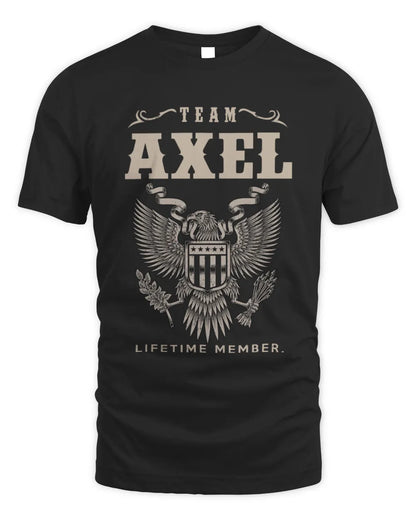 AXEL TP06-K82 – Personalized Classic Style Apparel “Team NAME Lifetime Member” - Unisex Standard T-Shirt - Black