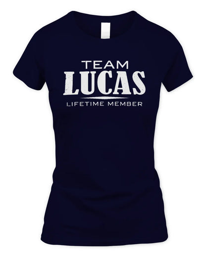 LUCAS BL62-K4-128 - Personalized “Team NAME Lifetime Member” - Women's Standard T-Shirt - Navy