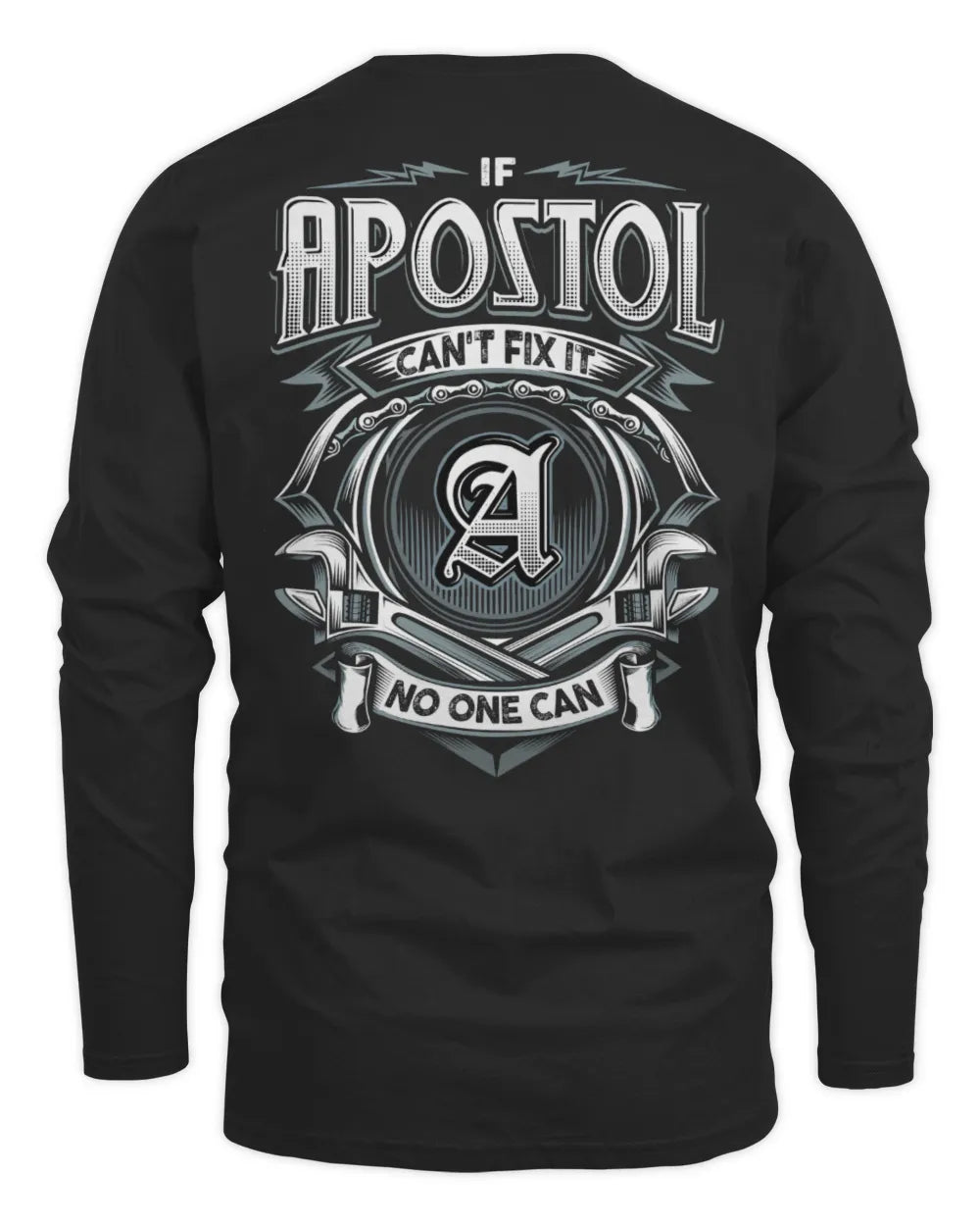 APOSTOL AP81-K4-626 - Personalized Ahmed Quote Apparel “If Ahmed Can't Fix It, No One Can” - Men's Long Sleeved T-Shirt - Black