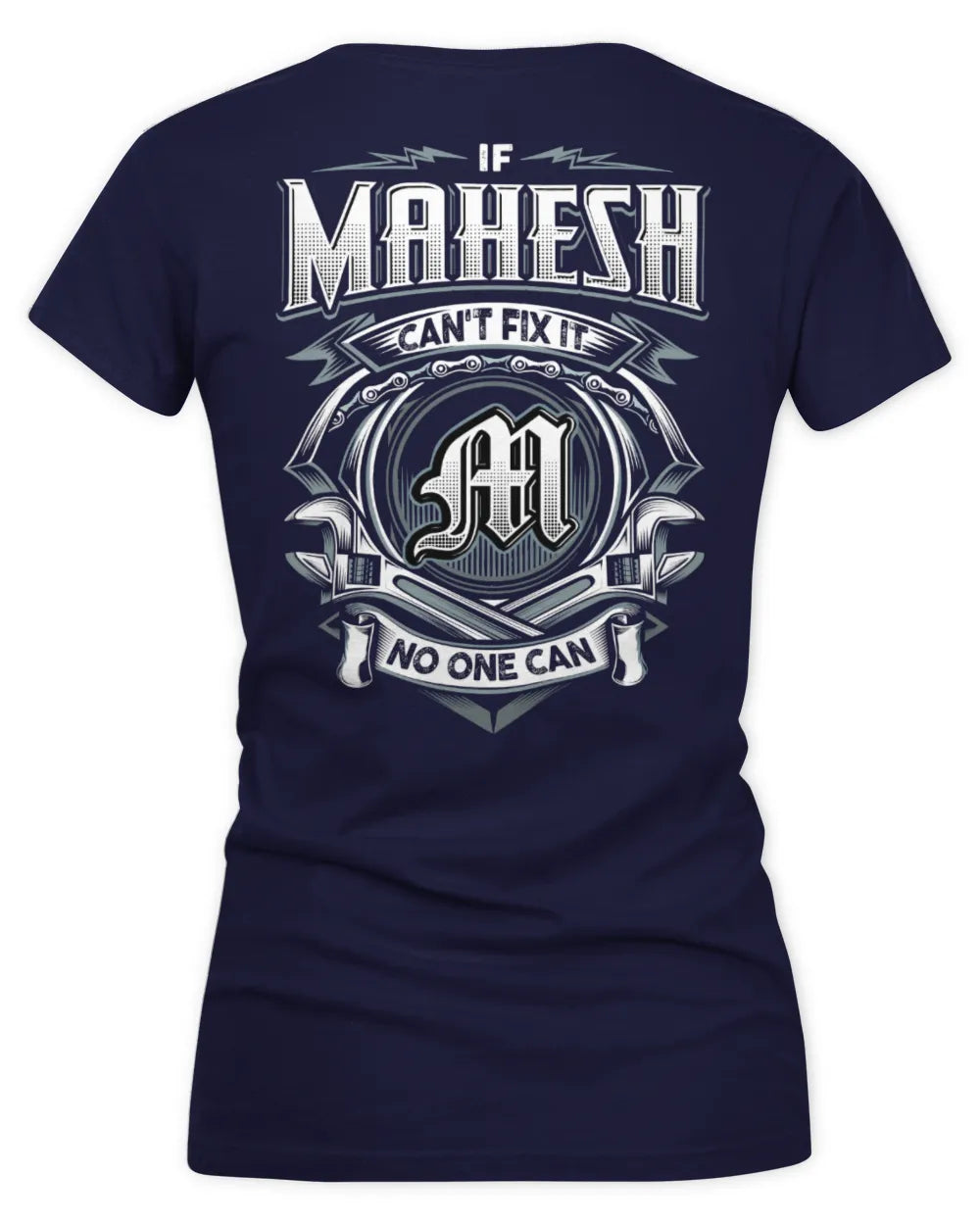 MAHESH AP81-K4-626 - Personalized Ahmed Quote Apparel “If Ahmed Can't Fix It, No One Can” - Women's V-Neck T-Shirt - Navy