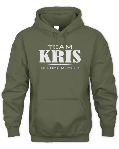 KRIS BL62-K4-128 - Personalized “Team NAME Lifetime Member” - Unisex Hoodie - Military Green