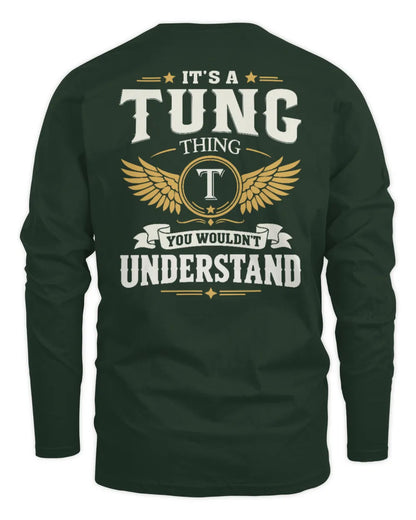 TUNG KT06-M008 It’s a [NAME] Thing – You Wouldn’t Understand | Personalized Vintage T-Shirt - Men's Long Sleeved T-Shirt - Forest Green