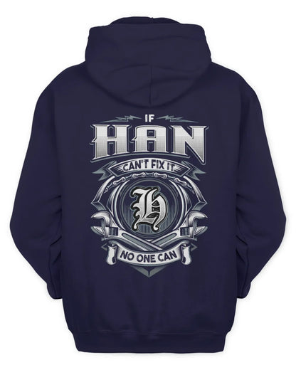 HAN AP81-K4-626 - Personalized Ahmed Quote Apparel “If Ahmed Can't Fix It, No One Can” - Unisex Hoodie - Navy