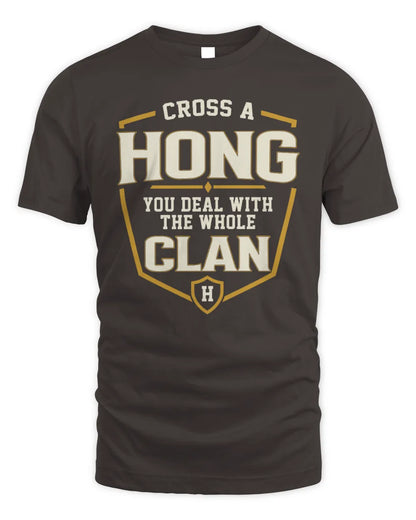 HONG NT1-K008 Cross A/An NAME, You Deal With the Whole Clan | Personalized Vintage T-Shirt - Unisex Standard T-Shirt - Dark Chocolate