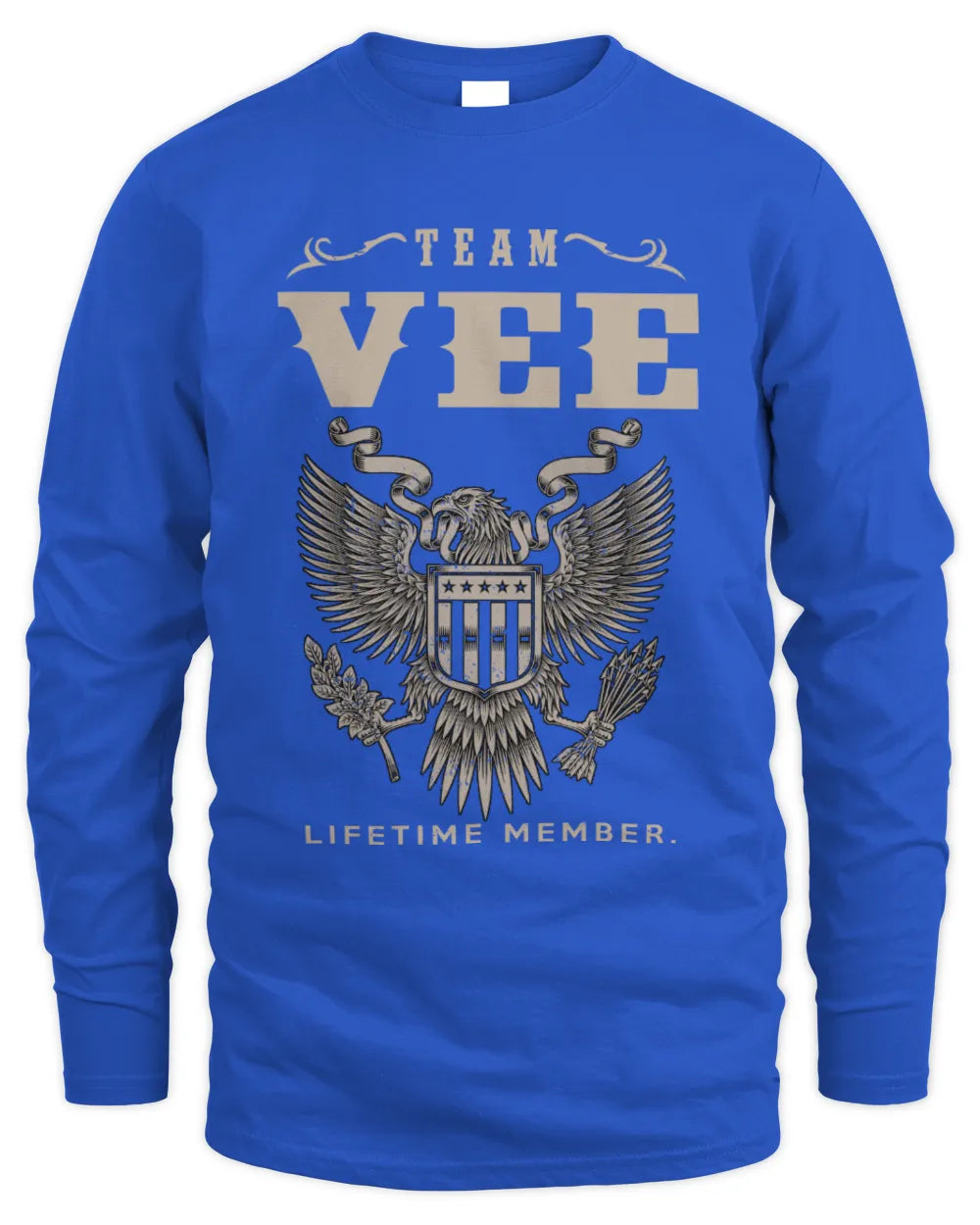 VEE TP06-K82 – Personalized Classic Style Apparel “Team NAME Lifetime Member” - Men's Long Sleeved T-Shirt - Royal