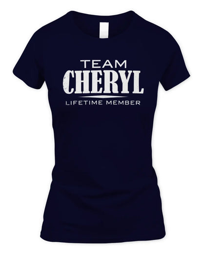 CHERYL BL62-K4-128 - Personalized “Team NAME Lifetime Member” - Women's Standard T-Shirt - Navy