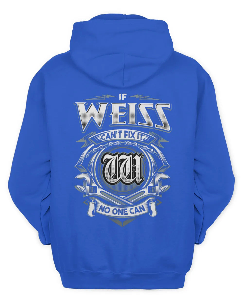 WEISS AP81-K4-626 - Personalized Ahmed Quote Apparel “If Ahmed Can't Fix It, No One Can” - Unisex Hoodie - Royal